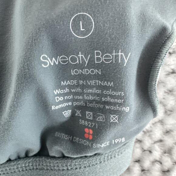 Sweaty Betty Active Top Womens L Gray Padded Bra Strappy Back Gym Yoga Workout - Picture 2 of 7